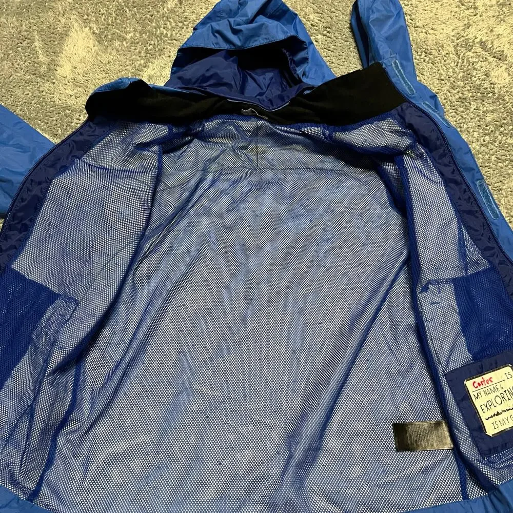 The North Face Jacket Kids Boys Medium 10-12 Blue Rain Nylon Hooded Coat